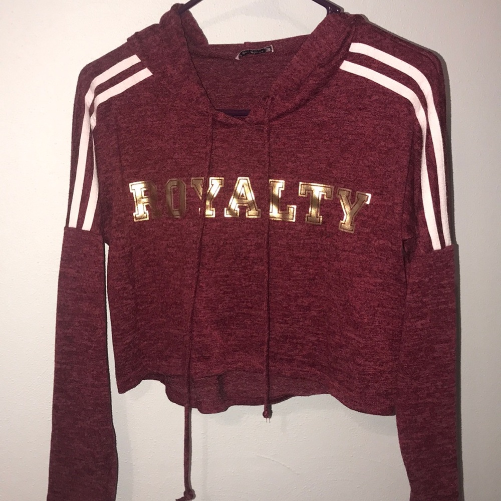 Cropped red royalty hoodie